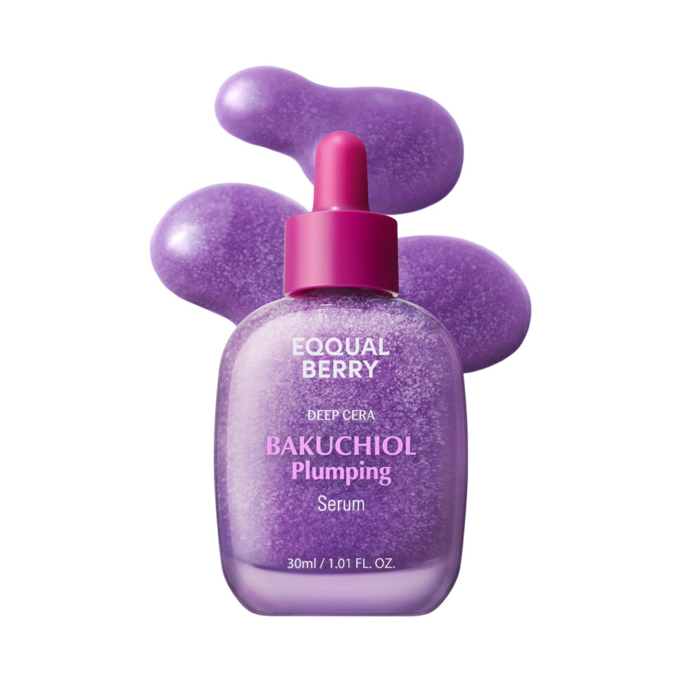 EQQUALBERRY Bakuchiol Plumping Serum - Pore and Wrinkle Minimiser | Retinol Alternative for Sensitive Skin | Improves Strength and Elasticity with