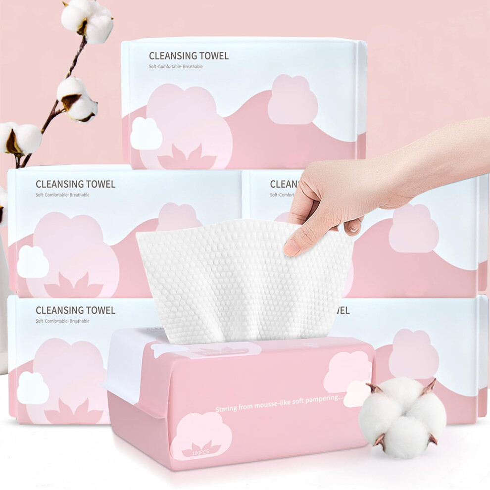 Cayxenful Disposable Face Towel Face Cloths For Washing Soft Cotton Dry Wipes Facial Cloths Towelettes For Washing And Drying, 600 Count Facial Tissue