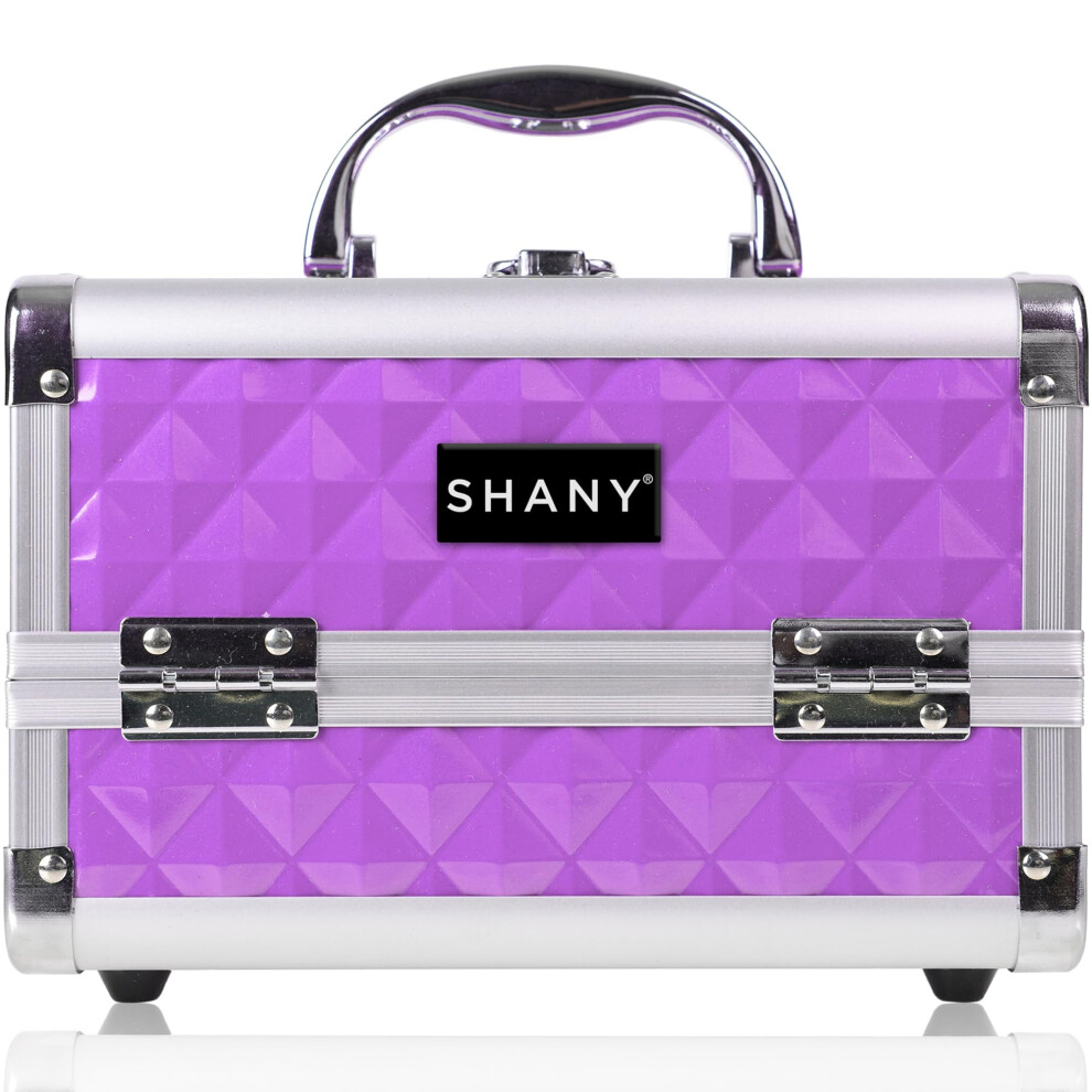 Shany Purple Cosmetics Diamond Makeup Train Case