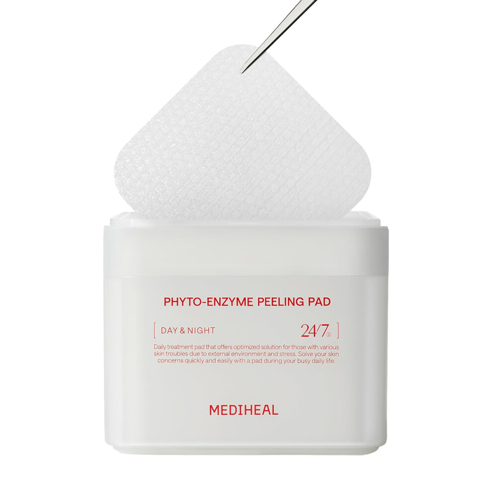 Mediheal Phyto Enzyme Peeling Pad - Vegan Face Resurfacing Gauze Pads With Lha & Papaya Enzym - Pore Tightening Pads To Control Sebum - Exfoliating