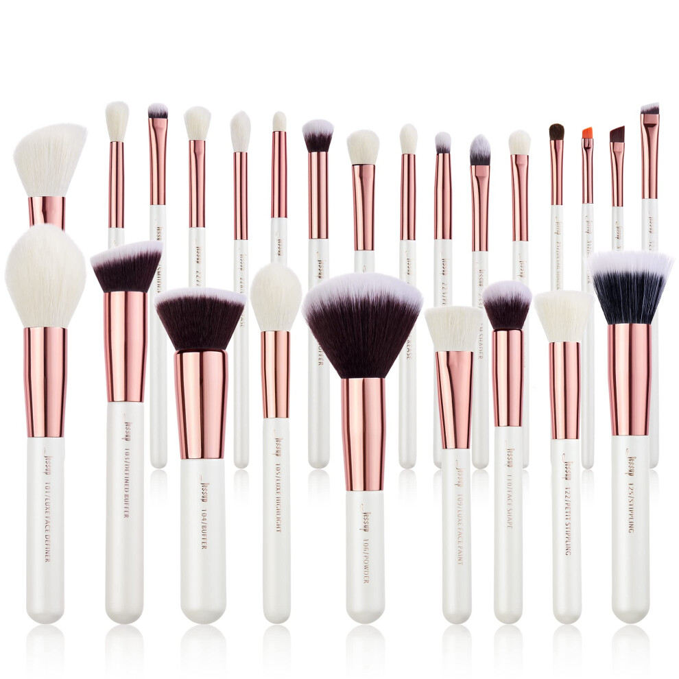 Jessup Brand 25Pcs Professional Makeup Brush Set Beauty Cosmetic Foundation Powder Blush Eyeshadow Blending Highlighter Natural-Synthetic Hair Brushes