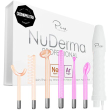 NuDerma Professional Skin Therapy Wand - Portable Handheld High Frequency Skin Therapy Machine with 6 Neon & Argon Wands - Acne Treatment - Skin