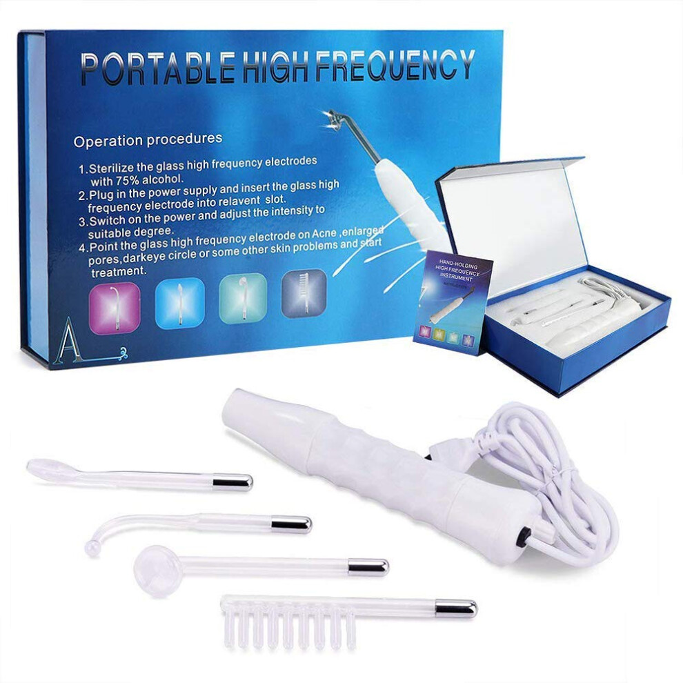 Teerova Skin Therapy Wand - Portable Handheld High Frequency Skin Therapy Machine For Acne Treatment, Skin Tightening, Wrinkle Reducing, Dark Circles,