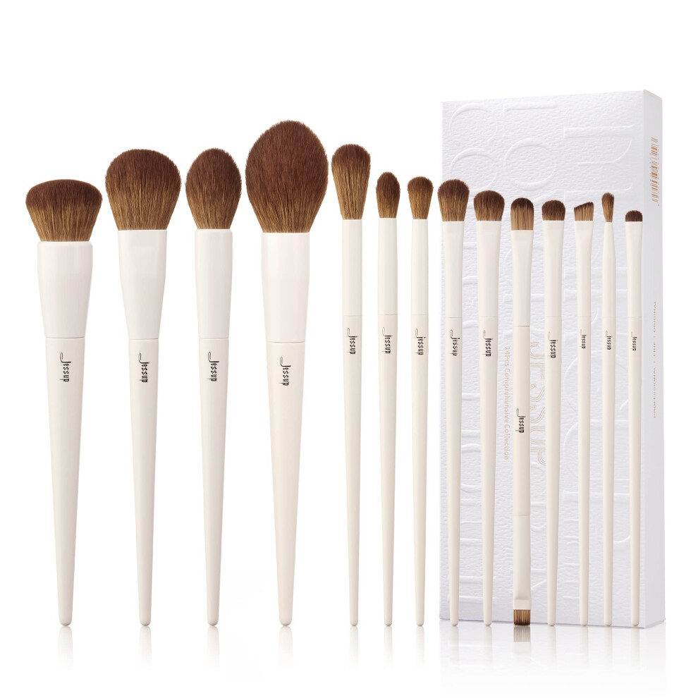 Jessup Makeup Brushes 14Pcs Make Up Brushes Premium Synthetic Makeup Brush Set For Contour Concealer Foundation Eye Shadow Blending Liner Powder Blush