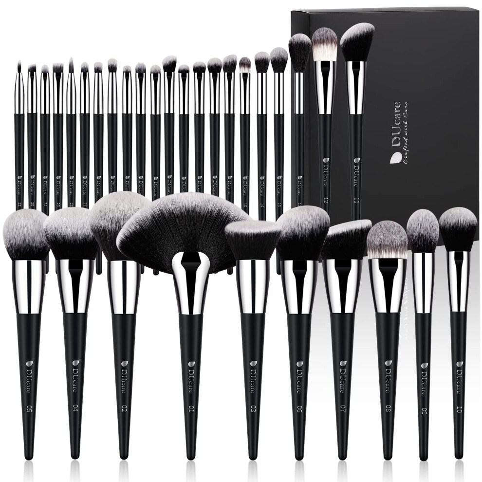 Ducare Professional Makeup Brush Set 32Pcs Makeup Brushes Premium Synthetic Kabuki Foundation Blending Brush Face Powder Blush Concealers Eye Shadows