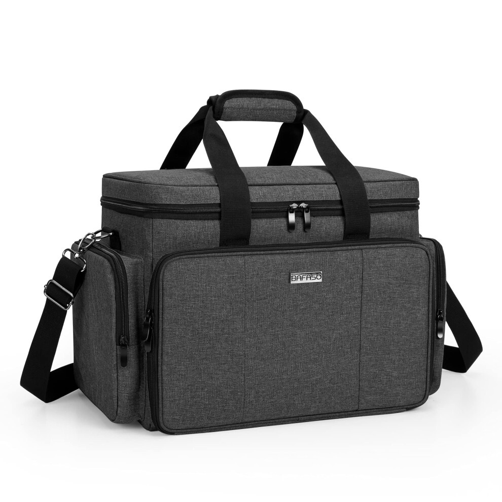 Bafaso Black Large Makeup Bag Cosmetic Bag With Removable Dividers, Travel Makeup Case Holds Cosmetics,
