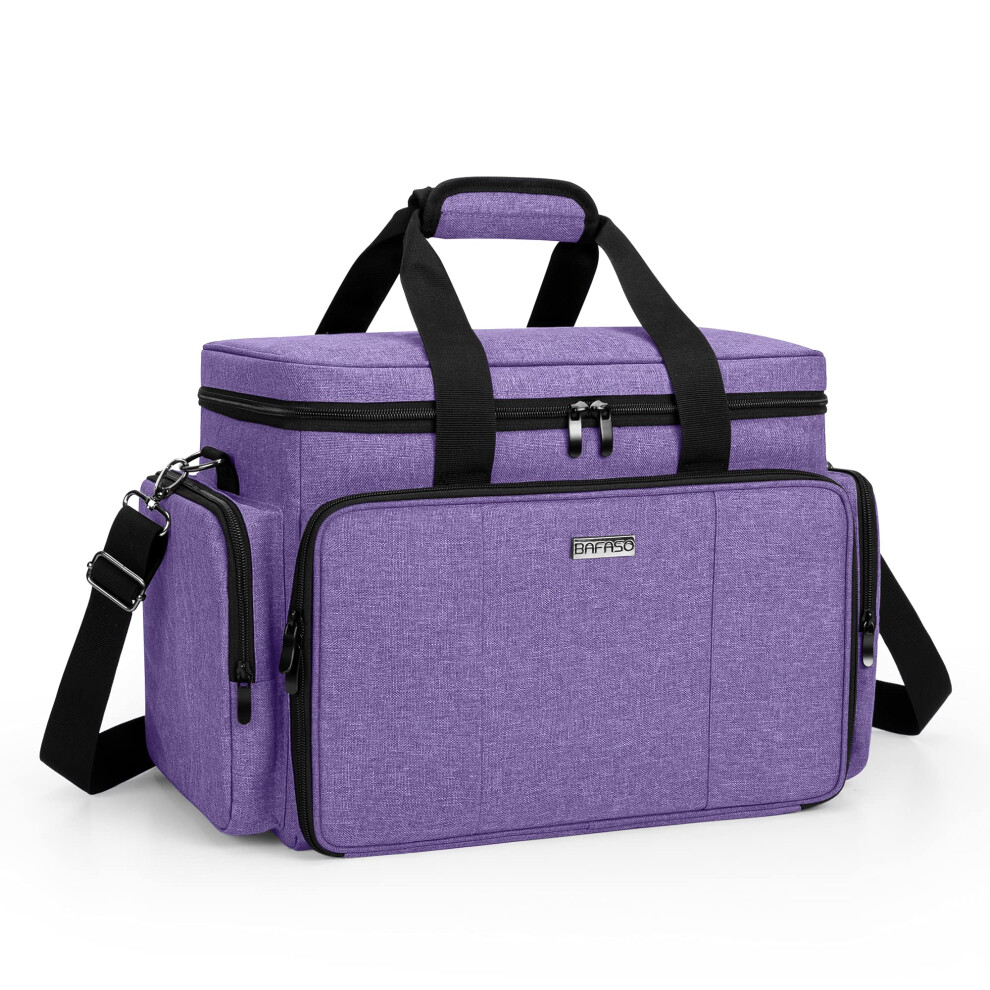 Bafaso Purple Large Makeup Bag Cosmetic Bag With Removable Dividers, Travel Makeup Case Holds Cosmetics,