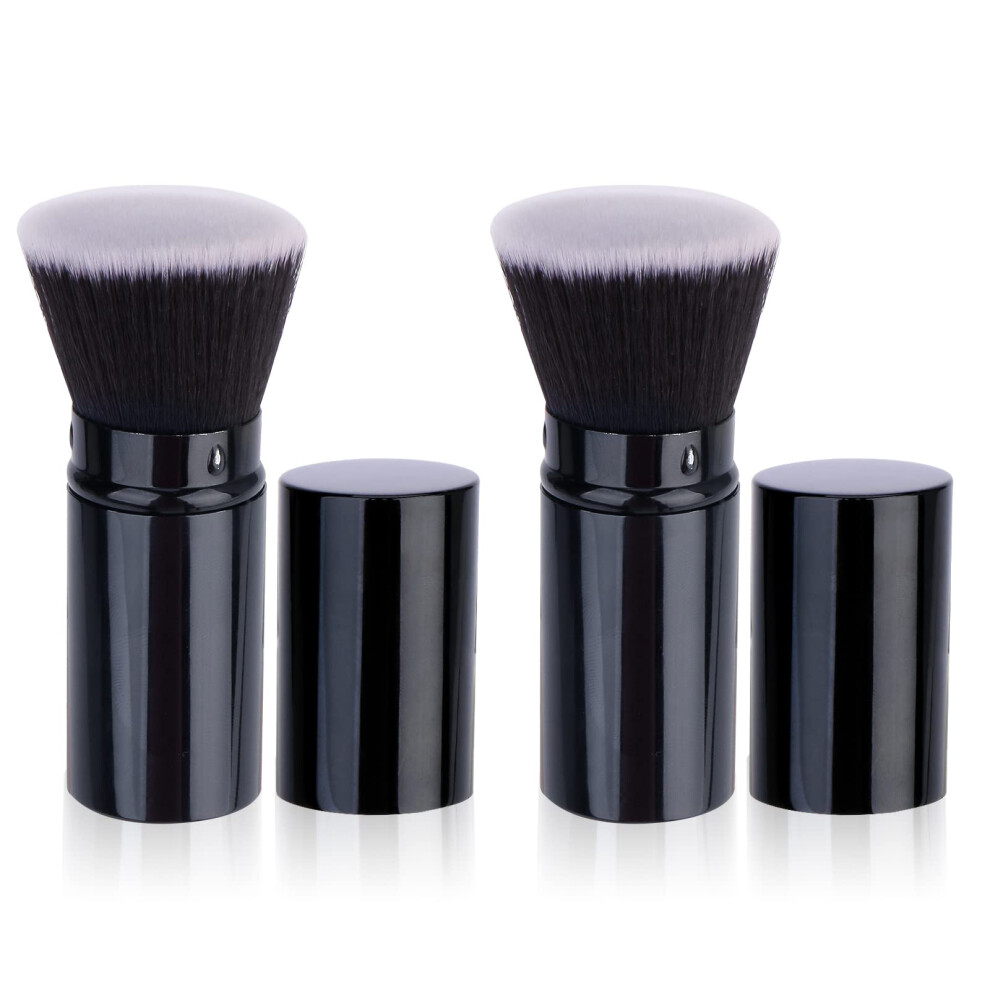 Unimeix Cream Retractable Kabuki Brush Sunscreen Applicator For Kids Flat Foundation Brush For Liquid Makeup, Bronzer, Or Flawless Powder Makeup