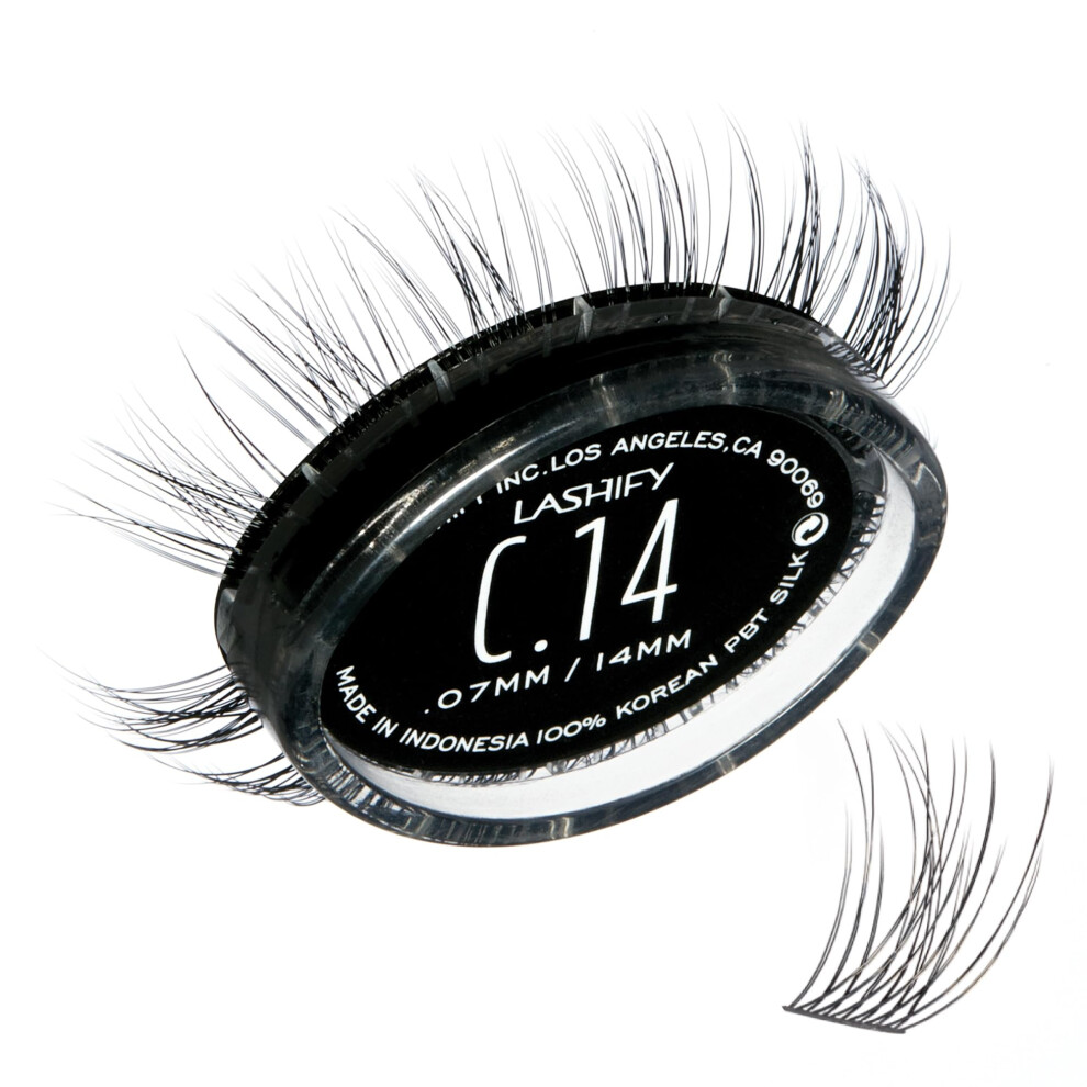 Lashify Black Curl 14Mm Gossamer Diy Eyelash Extensions Refill, Easy False Eyelashes For A Natural Look