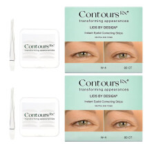 Contours Rx Lids by Design Eyelid Lift Strips with Travel Case and Tweezers - Invisible Eyelid Tape for Hooded Eyes - a More Youthful-Looking