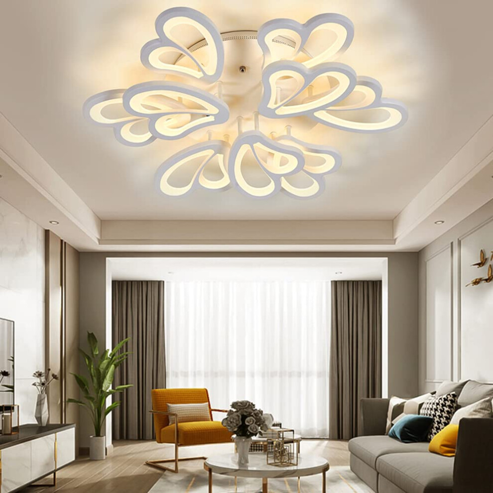 XEMQENER Dimmable Ceiling Light with 9-Flowers Shape, 72W LED Chandelier Light, Flush Mount Ceiling Lamp for Children's Room Living Room Bedroom-image-OPC-PH2ZQNT-NEW