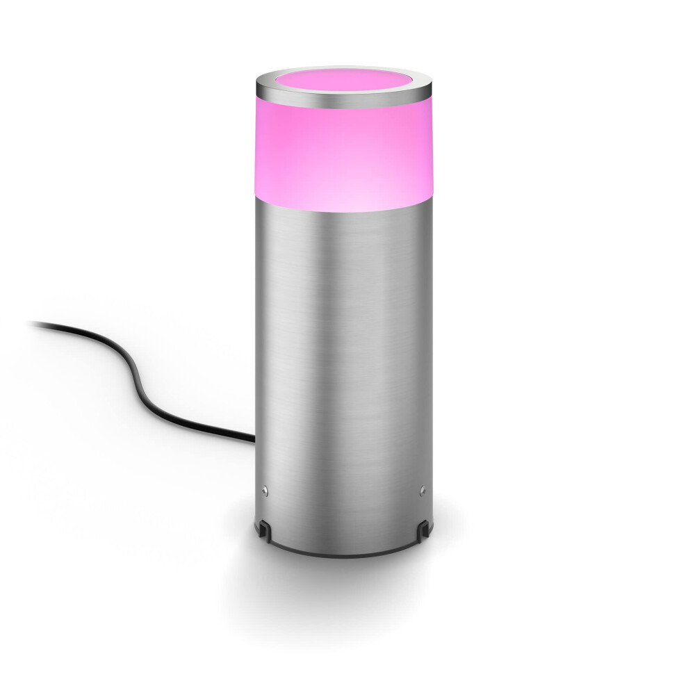 Philips Hue Calla And Colour Ambiance Outdoor Smart Pedestal. (Inox Grey) For Outdoor Smart Home Ing, Patio, Terrace And Garden White/Light/Grey
