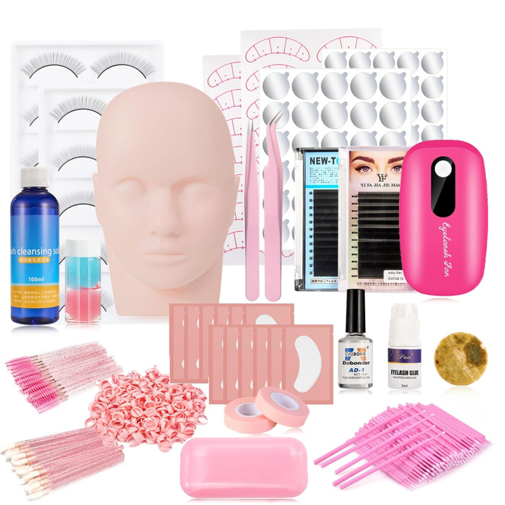 Szcy Llc Professional Lash Eyelash Extension Kit, New 22Pcs Eyelash Grafting Training Tools Lashes Extension Practice Exercise Set With Mannequin