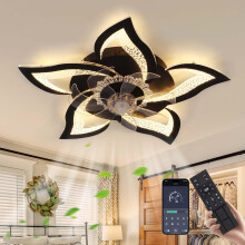 CANEOE Ceiling Fans with Lights, Modern LED Dimmable Ceiling Light with Fan and Remote, APP Control, 3 Color Temperatures, Creative 5 Lights Design