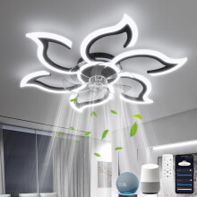YOLEDY Smart Ceiling Light with Fan and Remote, 88cm Ceiling Fans with Lamps Compatible with Alexa and Google Home, Dimmable, Reversible DC Motor,