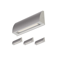 ledscom.de 4 LED Wall Light/Staircase Light SEGIN for Outdoors, IP54, Flat, Downlight, Grey matt, Angular, 6.3 W, 630lm, Cool White