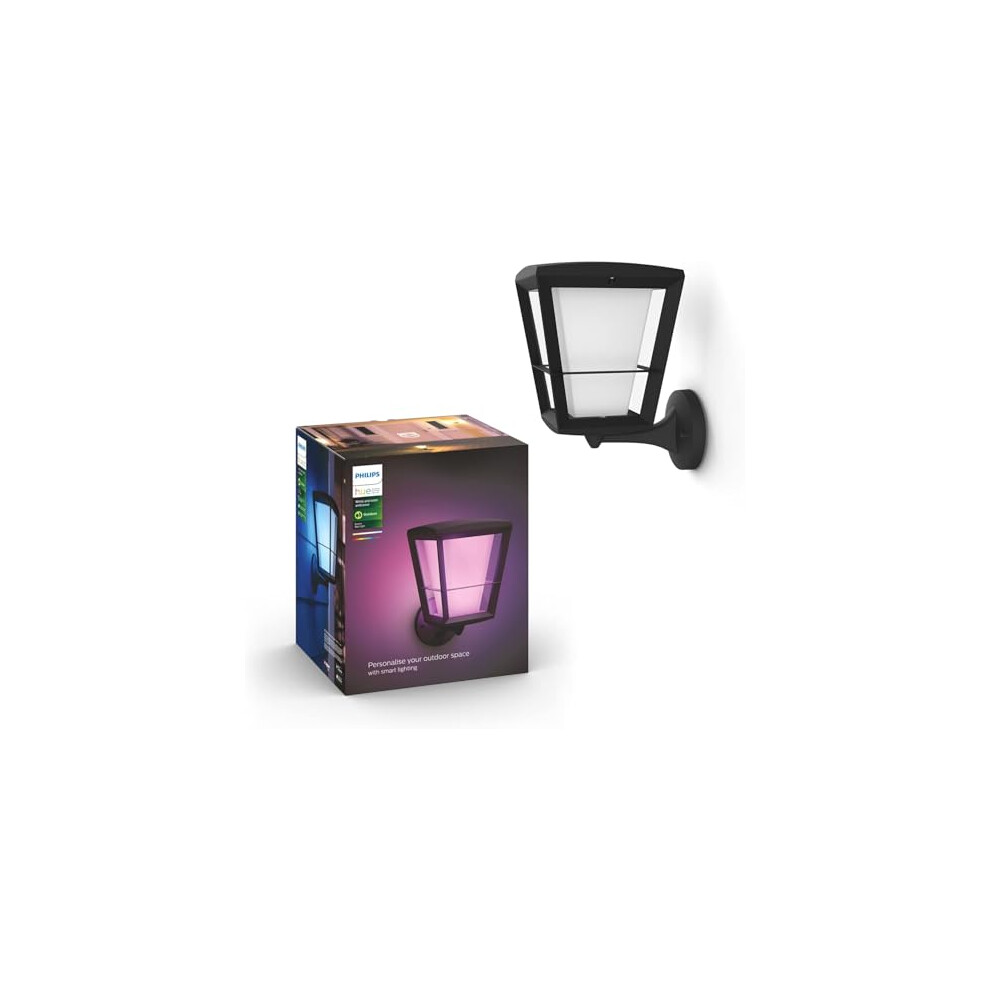 Philips Hue Econic And Colour Ambiance Led Smart Garden Wall [Up Lantern], Works With Alexa, Google Assistant And Apple Homekit White/Light