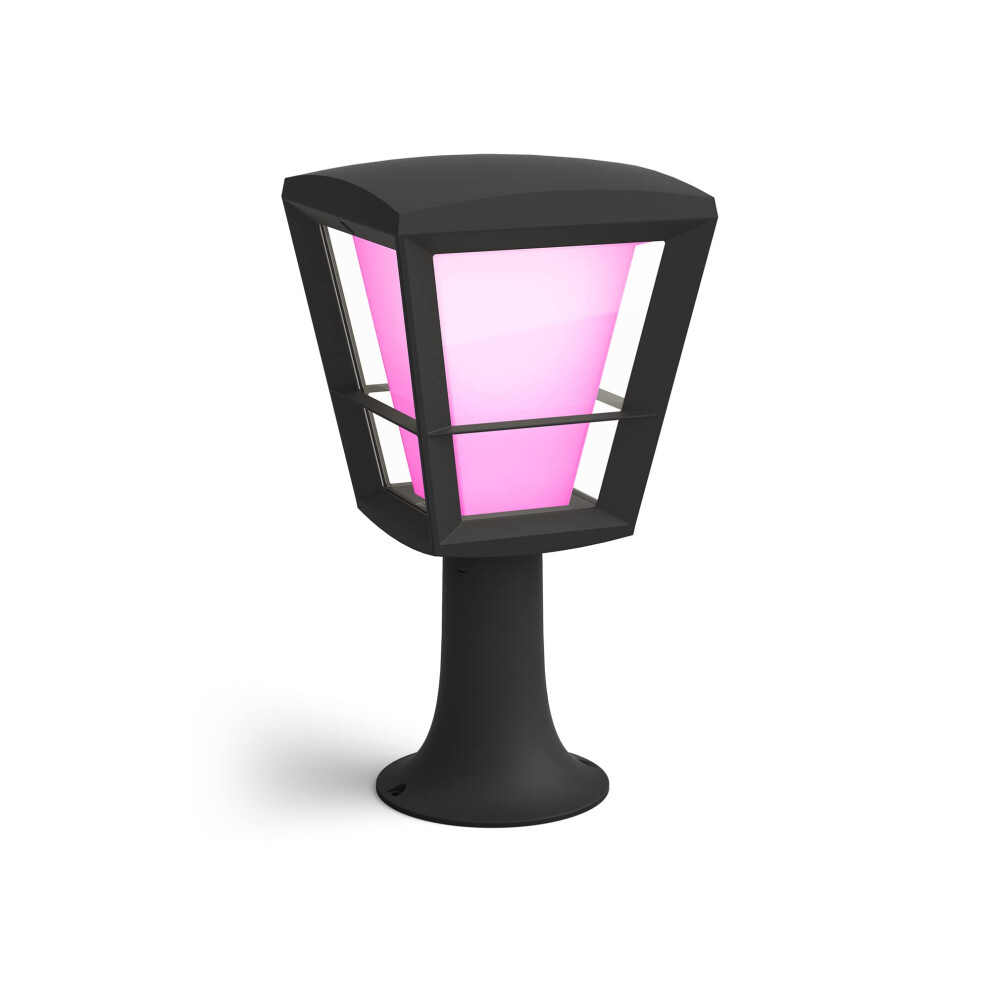 Philips Hue Econic And Colour Ambiance Led Smart Garden Pedestal [Standing Lantern], Works With Alexa, Google Assistant And Apple Homekit White