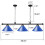 Wellmet Light for Pool Table 7ft/8ft/9ft, Vintage Kitchen Light for Man Cave, Kitchen, Dining Room, Bar 4