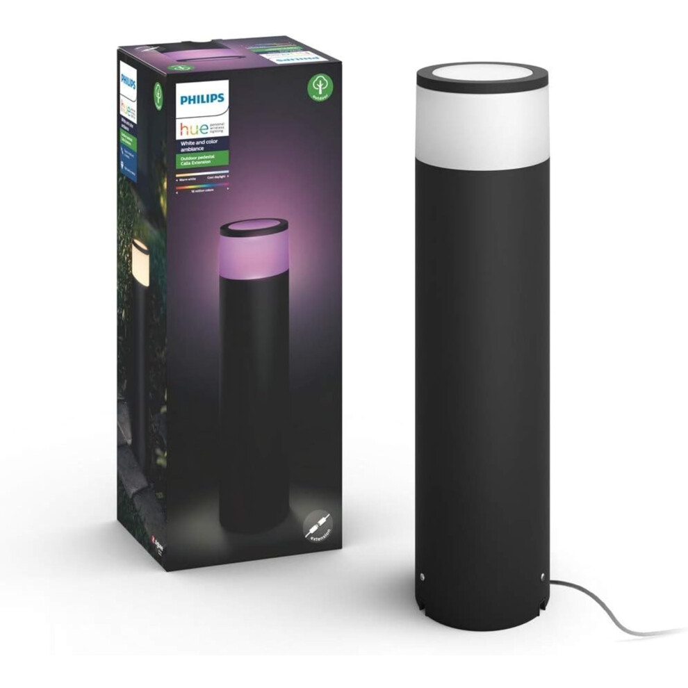 Philips Hue Calla & Colour Ambiance Smart Led Large Outdoor Pedestal For Garden, Compatible With Alexa, Google Assistant And Apple Homekit White