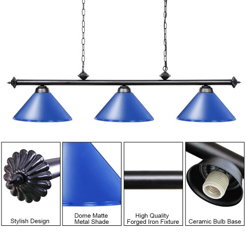 Wellmet Light for Pool Table 7ft/8ft/9ft, Vintage Kitchen Light for Man Cave, Kitchen, Dining Room, Bar 2