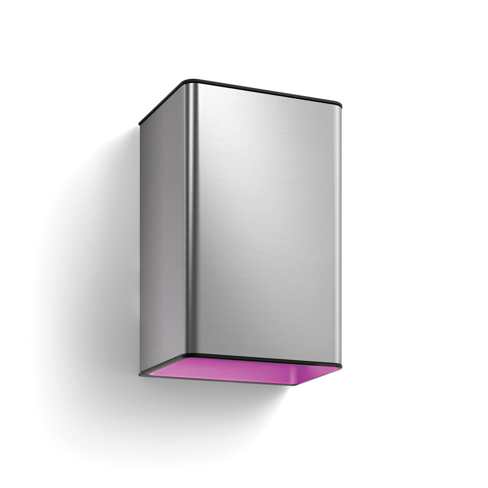 Philips Hue Resonate And Colour Ambiance Led Smart Outdoor Wall For Garden And Patio. [Inox] Compatible With Alexa, Google Assistant And White/Light