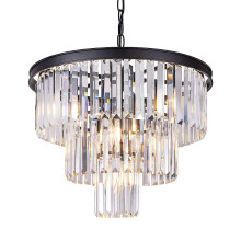 Wellmet 20 inch Crystal Chandelier, 3-Tier Contemporary Modern Bathroom Chandeliers, 7-Light Adjustable Hanging Pendant Ceiling Light for Bedroom,