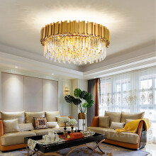 AHXIAOZN Luxury E14 Crystal Chandelier,2 in 1 Chandeliers Ceiling Light,Gold Ceiling Lights Living Room,Round Lampshades 3 Tiers K9 Crystals Pendant