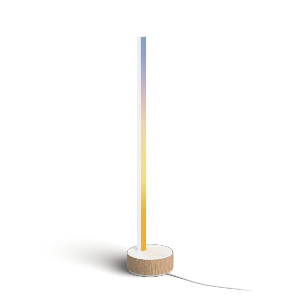 Philips Hue Gradient Signe White & Colour Ambiance [Oak Finish] Smart Table Light LED with Bluetooth. for Bedroom, Livingroom. Works with Alexa,-image-OPC-PH2ZRG2-NEW