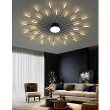 Modern LED Ceiling Light,30+1 Heads Semi Flush Mount Black Chandeliers Ceiling Lighting for Bedroom Living Room Kitchen Dining Room Restaurant