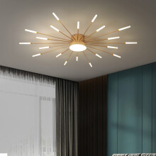 Modern LED Ceiling Light,20+1 Heads Semi Flush Mount Gold Chandeliers Ceiling Lighting for Bedroom Living Room Kitchen Dining Room Restaurant