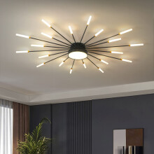 Modern LED Ceiling Light,20+1 Heads Semi Flush Mount Black Chandeliers Ceiling Lighting for Bedroom Living Room Kitchen Dining Room Restaurant