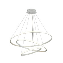 Led Chandeliers Ceiling Light,Dimmable 3 Ring Acrylic Chandelier Lighting Fixture,White Adjustable Pendant Light for Kitchen Island Dining Room Living