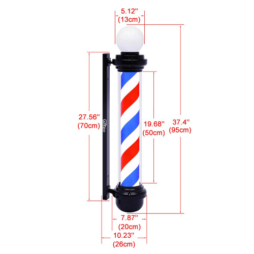WDZD 37'' Red White Blue Barber Pole Light 1