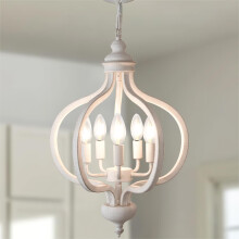 LynPon 5Light Chandeliers Ceiling Light Distressed White Lights for Living Room, Vintage Ceiling Lights, Bedroom Ceiling Lights Shabby Chic Furniture,