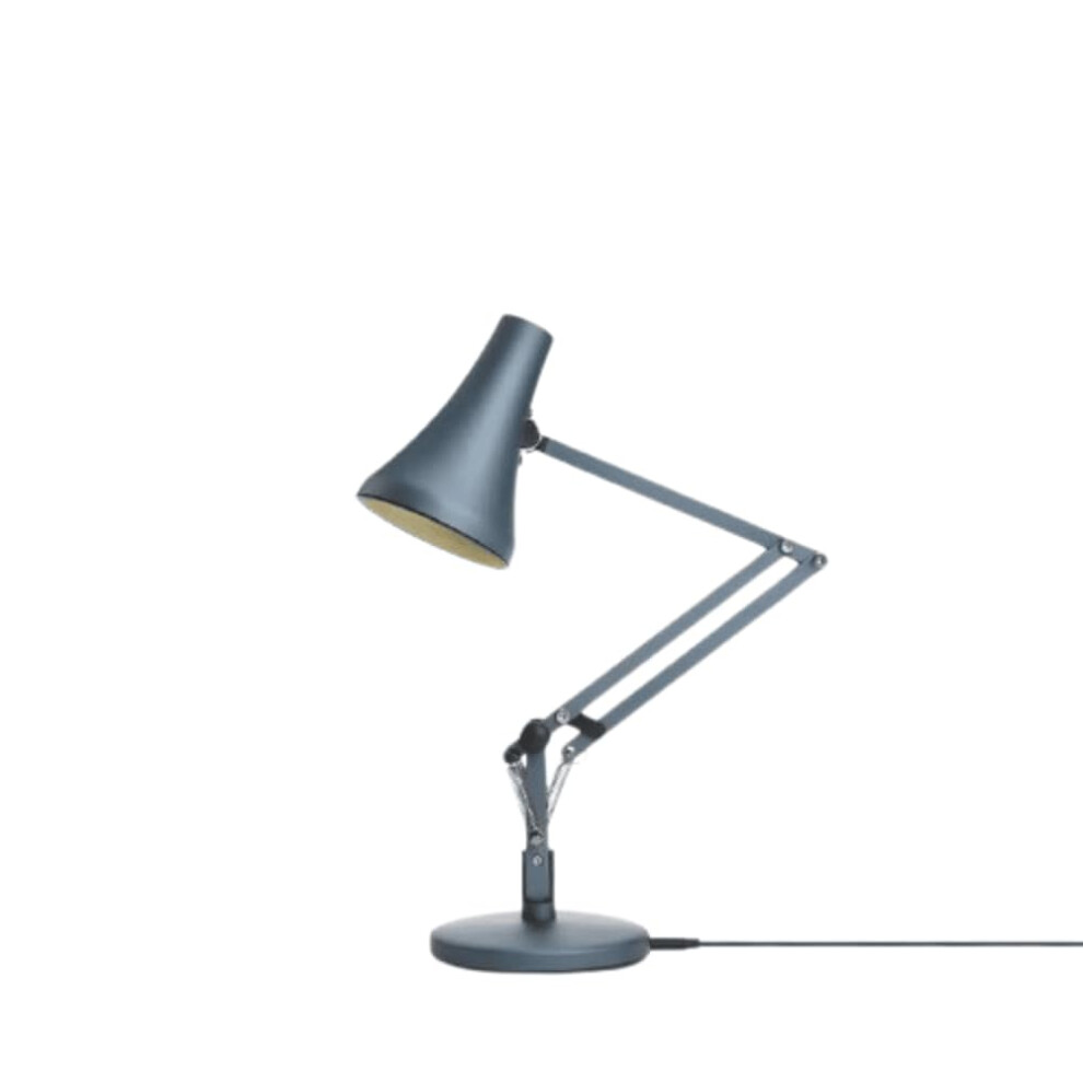ANGLEPOISE 90 Mini Mini Desk Lamp, Steel Blue, LED Low Energy Dimming Bulb, USB Power Cable, Aluminium Shade and Arms, Anodised Satin Finish, Chrome