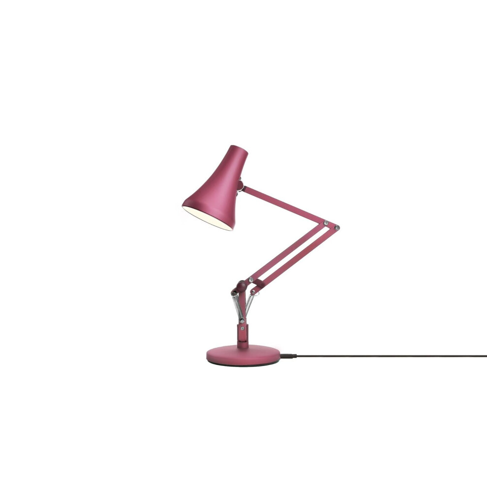 ANGLEPOISE 90 Mini Mini Desk Lamp, Berry Red, LED Low Energy Dimming Bulb, USB Power Cable, Aluminium Shade and Arms, Anodised Satin Finish, Chrome