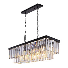 Wellmet 9-Light Crystal Chandelier 34.5 inch, Contemporary Modern Chandeliers Adjustable for Living Room, Dining Room, Pool Table Light, Kitchen