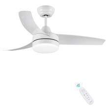 CJOY Ceiling Fans with Lights Dimmable, 42'' Ceiling Fans with Lamps and Remote White, Quiet Fan Light Ceiling 3 Blades 24W LED, 6 Speeds,
