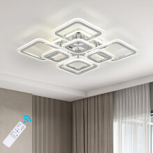 Qcyuui Modern Ceiling Light, Acrylic Flush Mount Led Ceiling Lights, Nordic Chandeliers with 8 Rectangles Lighting Fixture, 100W Chandelier Ceiling