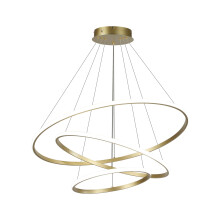 Led Pendant Light,Dimmable 3 Ring Acrylic Chandelier Lighting Fixture,Gold Adjustable Chandeliers for Kitchen Island Dining Room Living Room Bedroom