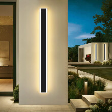 Mikeru 150cm Outdoor Garden Wall Light, 48w Color Change Outdoor Wall Lights Ip65 Rainproof Tricolor 3000k/4500k/6000k Wall Mounted LED Long Wall