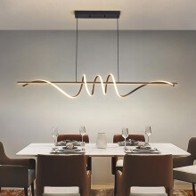Mikeru 150CM Modern LED Pendant Light, Dining Chandeliers with Remote Control for 10%-100% Brightness and 3000/4500/6000K Dimmable, 1.5M Height