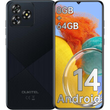 (Black) OUKITEL C53 Cell Phone Unlocked Waterdrop Screen 4300mAh Smartphone, 8GB 64GB/1TB