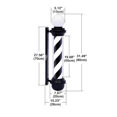 WDZD 31'' Black White Barber Pole Light 1