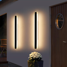 Mikeru 100cm Outdoor LED Garden Wall Lights, 2pack Modern Minimalist Wall Lights, Warm White 3000K IP65 Waterproof Hardwired Outdoor Long Wall Light