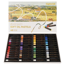 LIGHTWISH Professional Oil Pastels, 48 Vibrant Colors Plus 4 White, Set of 52, Creamy and Pigmented Artist Soft Oil Pastels for Blending, Layering &