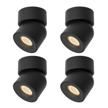Aisilan 4 Pack Single Spotlight in Matt Black Dimmable 9W 3000K LED Adjustable 360? Spot Light Indoor Modern Rotatable Individual Spotlights for