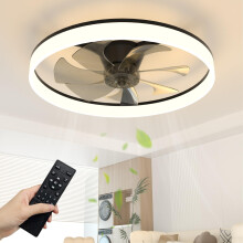 NIORSUN 60cm Ceiling Fans with Lights and Remote, 6 Speeds Modern Smart LED Ceiling Fan Light, 3000K-6500K Dimmable Quiet Fan Lights Ceiling for
