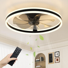 NIORSUN Ceiling Fans with Lights and Remote, 60cm Modern Smart LED Ceiling Fan Light, 6 Speeds and 3000K-6500K Dimmable Quiet Fan Lights Ceiling for